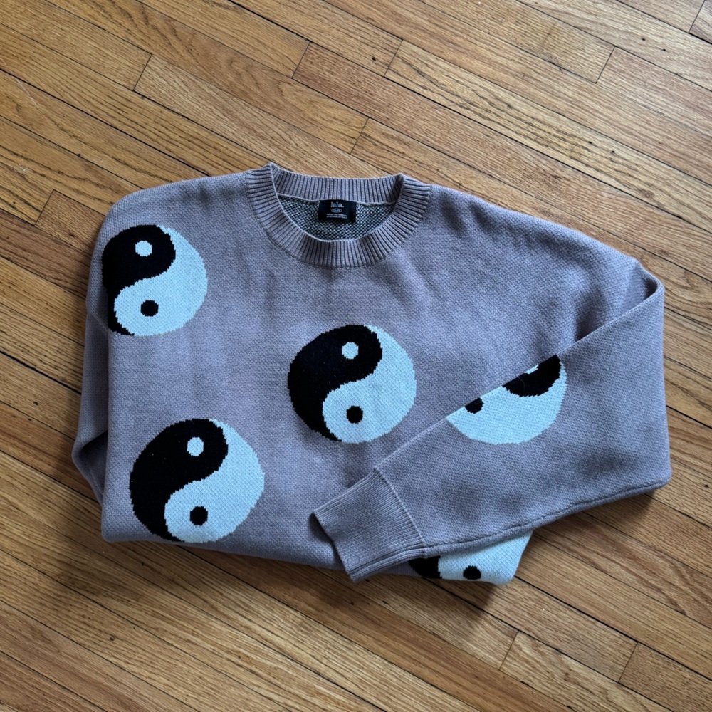 Dressed in LALA Karma Queen Oversized Yin and Yang Knit